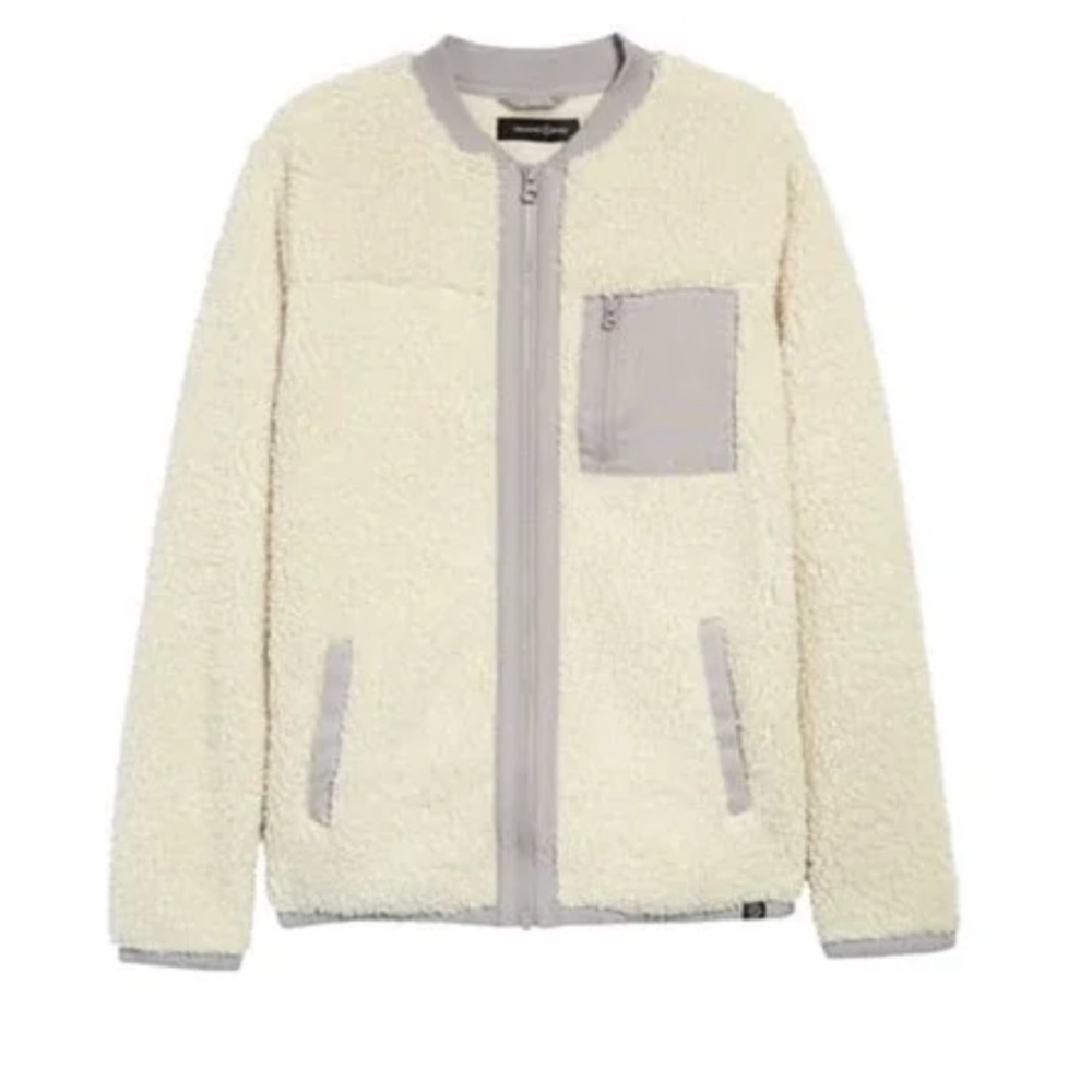 TREASURE & BOND Kids' Ivory Shadow Fleece Jacket Size large 10/12